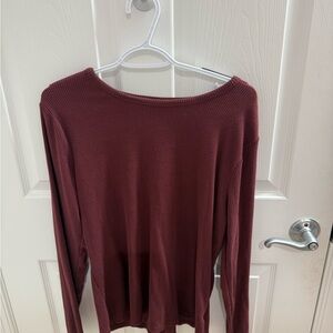 Old Navy Long-Sleeve Ribbed Top - Wine